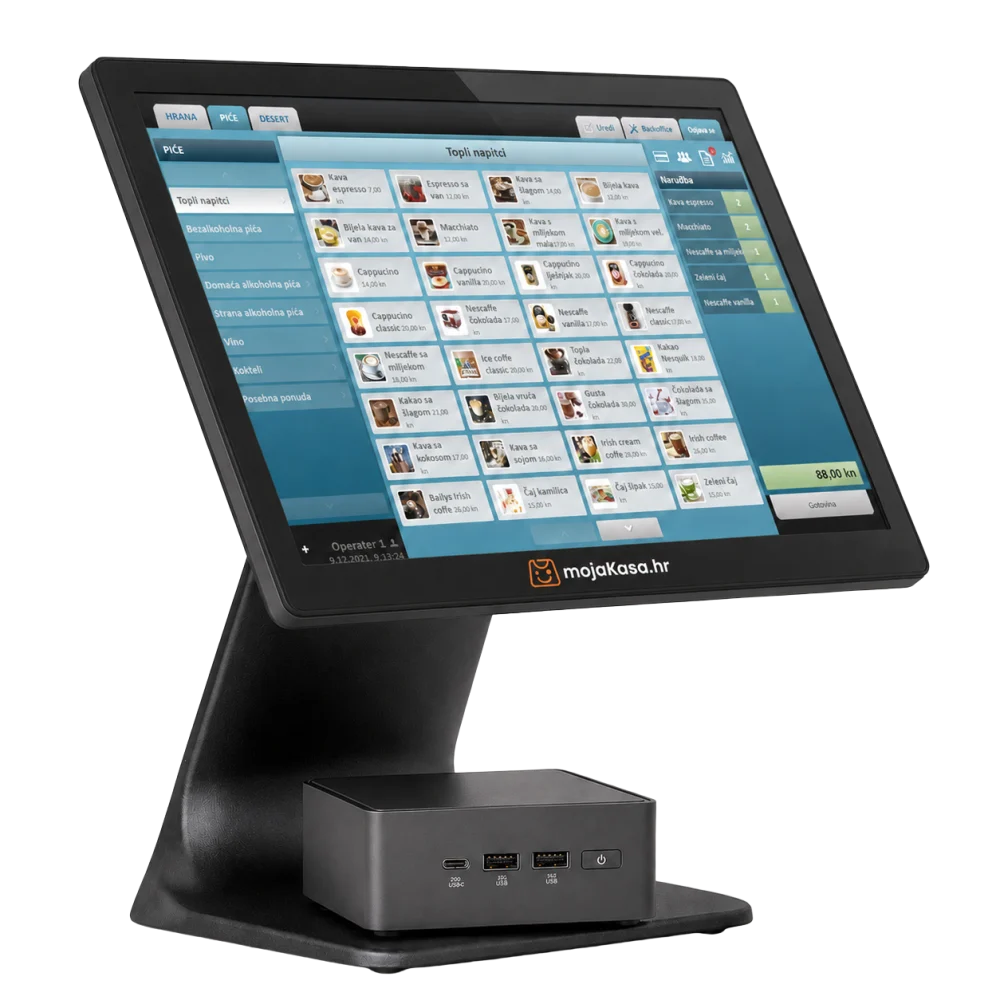 mojaKasa Pro s monitorom mojaKasa Touch 15
